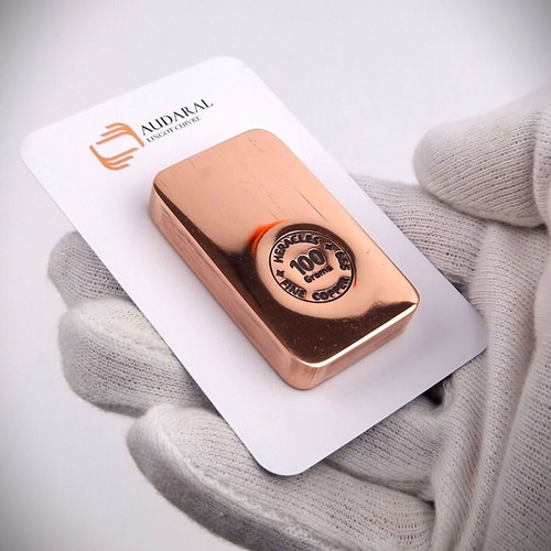 Investment copper bar 999 pure 100 g with certificate new