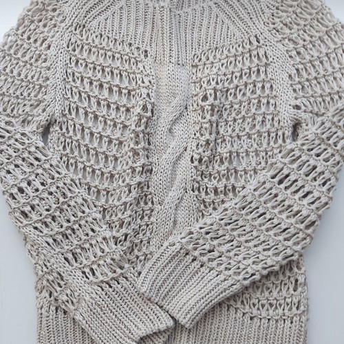 Women's perforated blouse used, ecru color, size M