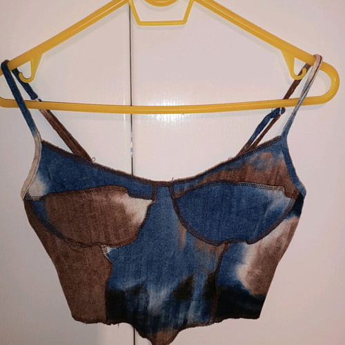 Shein top like new, size S, blue and brown
