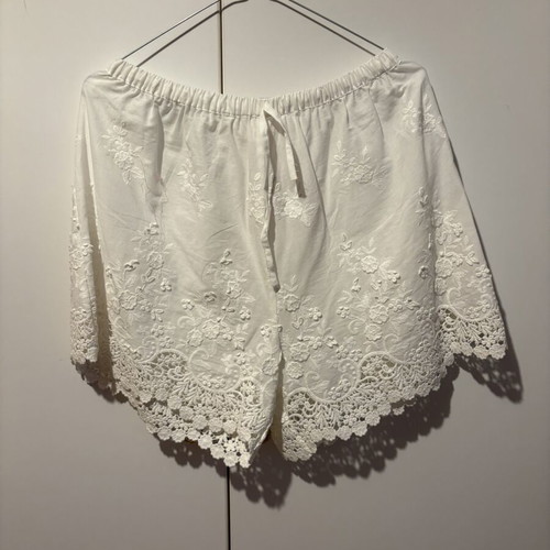 Karavan summer set with lace shorts and shirt new, size L/XL, white