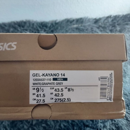 Asics Kayano 14 sneakers, grey and beige, size 43.5