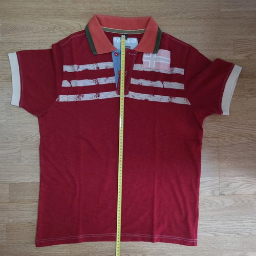Napapijri Men's Short Sleeve Polo Medium like new, red