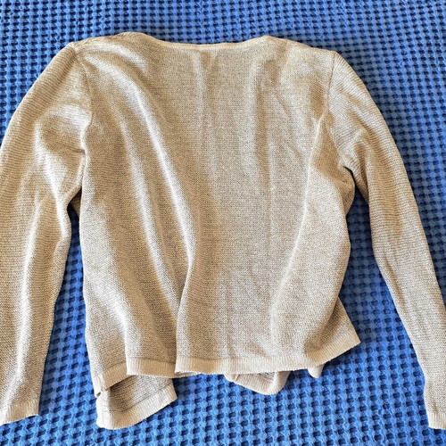 Beige cardigan with branch design, size Medium