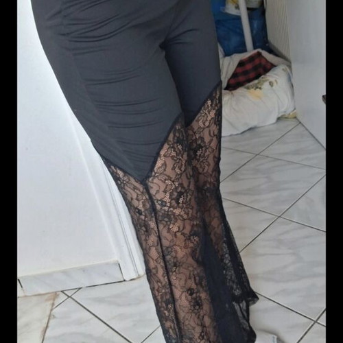 Shein black pants with lace new, size M