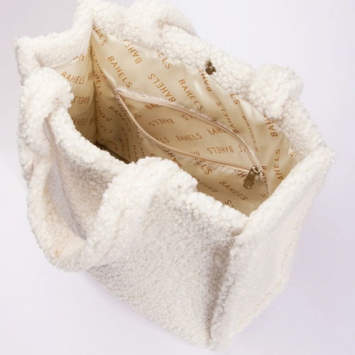 Teddy plush shoulder bag new, white