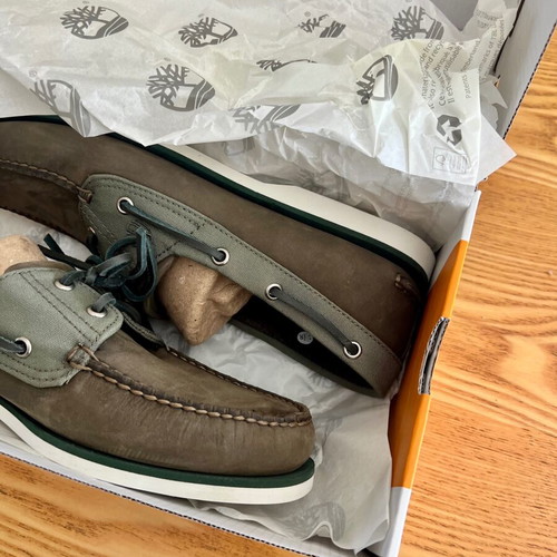 Timberland Classic Boat 2-Eye Size 45.5 New Olive Green