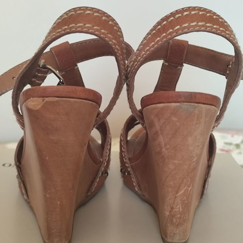 Miu Miu platform sandals like new, wooden heel, size 40, brown