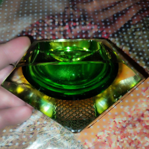 Mourano Somerso diamond shape ashtray 1970 like new