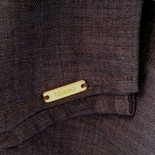 Toi&Moi office dress blue with gold buttons and belt like new