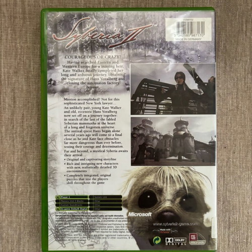 Syberia II Xbox Original English used complete
