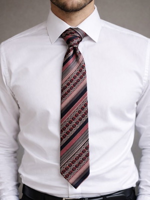 Silk tie Romeo Gigli like new, black and pink