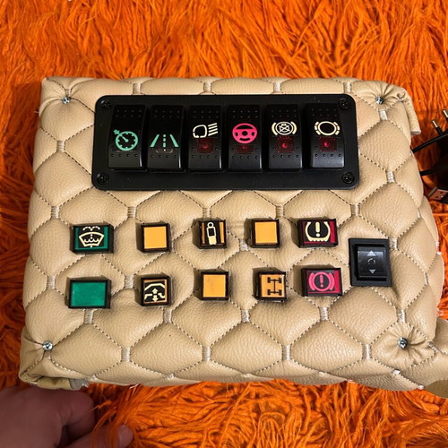 Button box handmade for Euro Truck Simulator 2 new, 18 buttons with leather cover
