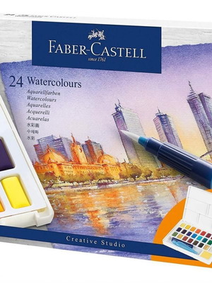 Faber-Castell Watercolours in pans 24ct set new