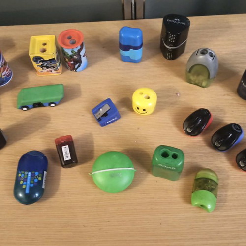 Collection of pencil sharpeners with unique designs set of 30 new