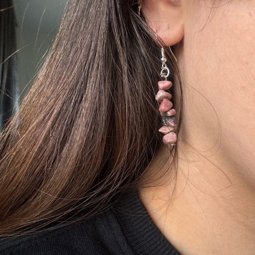 Handmade silver earrings with shells and colorful pieces