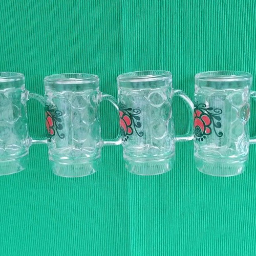 Mini Beer Glasses Stein Set of 6 like new with Oktoberfest style