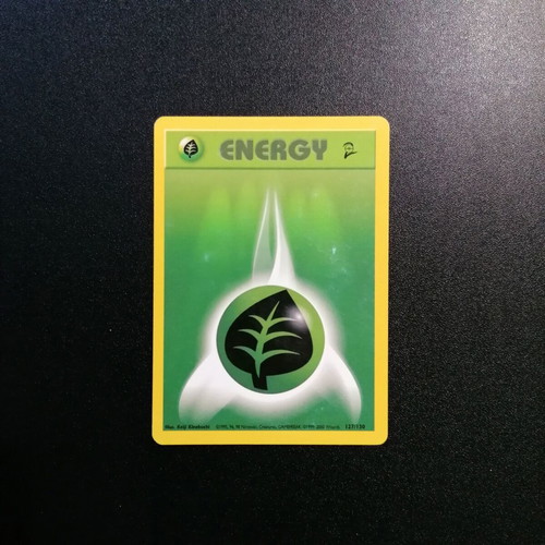 Pokémon Grass Energy Base Set 2 card used, 2000 common 127/130