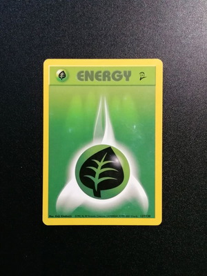Pokémon Grass Energy Base Set 2 card used, 2000 common 127/130
