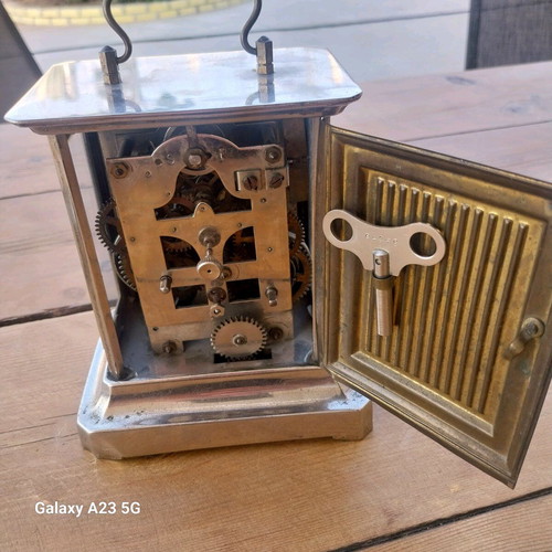 Musical Travel Clock used, analog, tabletop, 1900s 1910s