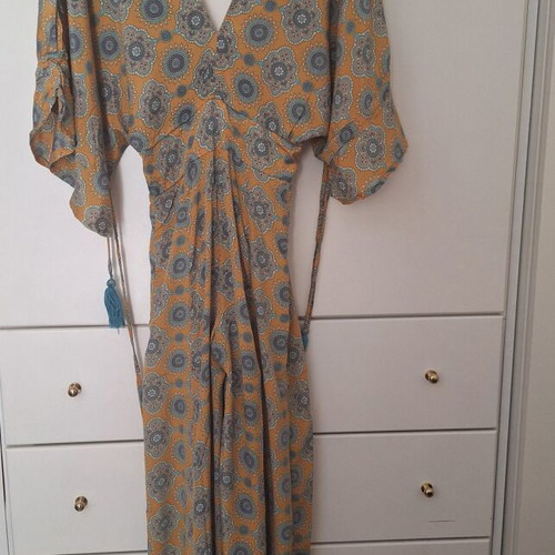 Boho silk jumpsuit used, one size