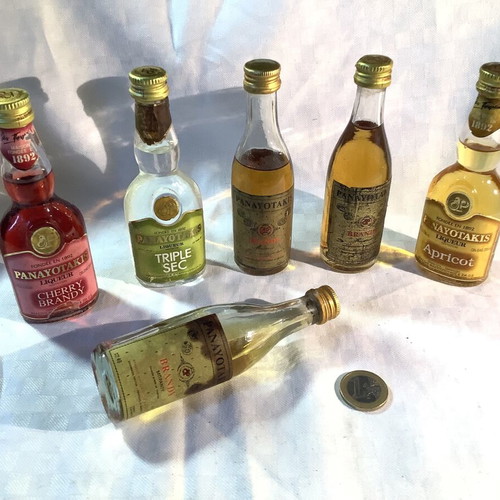 Panayotakis liquor miniatures used, set of 6 bottles