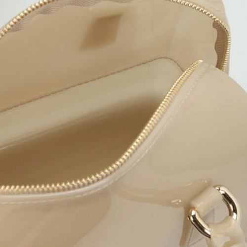 Furla Candy satchel new, beige glossy rubber