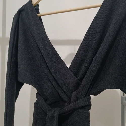Black wrap dress like new with fabric belt