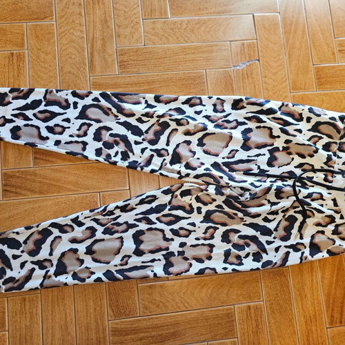 Pinko sweatpants new, wool leopard print multicolor