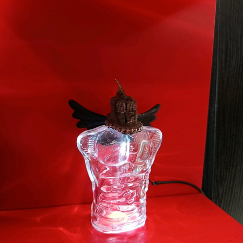 Handmade table lamp made to order from glass cologne bottle