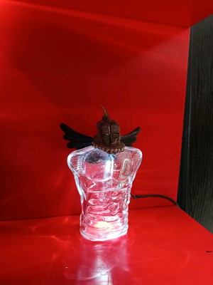 Handmade table lamp made to order from glass cologne bottle