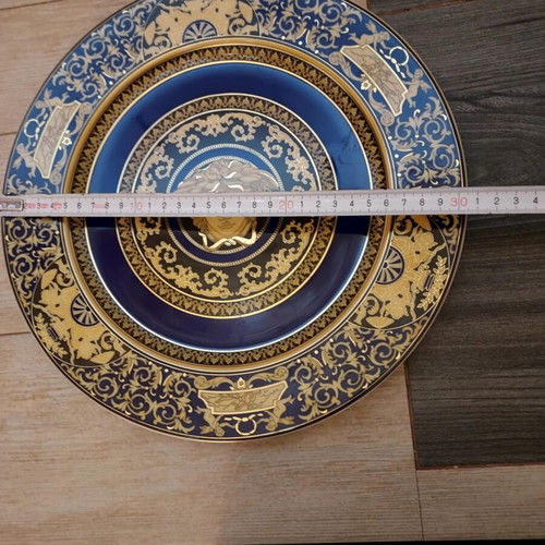 Διακοσμητικό πιάτο Versace Meets Rosenthal Medusa Blue σαν καινούργιο, 30 εκ.