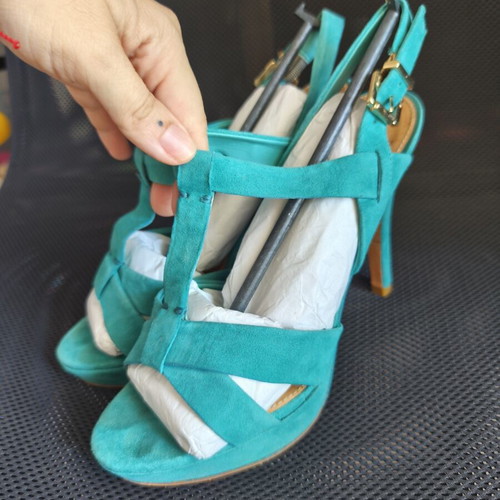 Schutz turquoise suede high-heeled sandals like new, size 38