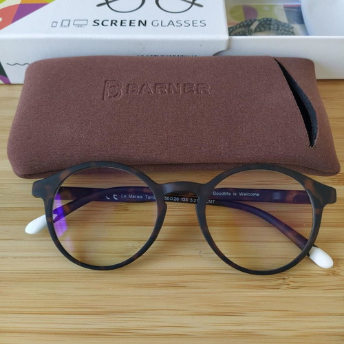 Barner screen protection glasses new, brown tortoiseshell acetate