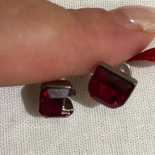 Christian Dior jewelry set new with red Swarovski necklace and earrings