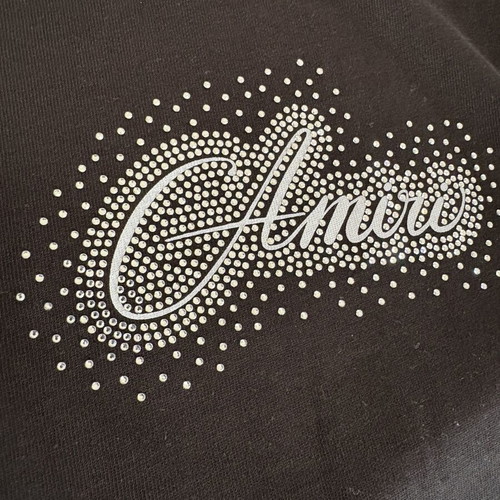 Amiri T-shirt used, black, size XL with strass logo