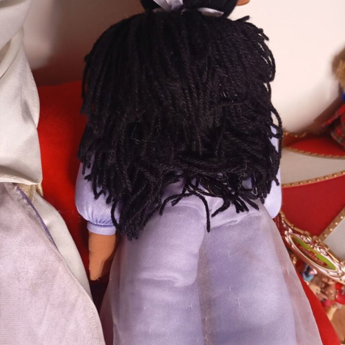 Vintage Disney Aladdin Mattel plush doll set 1993 used, Prince Ali & Jasmine