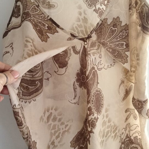 Ikks women's camisole like new, beige and brown paisley print