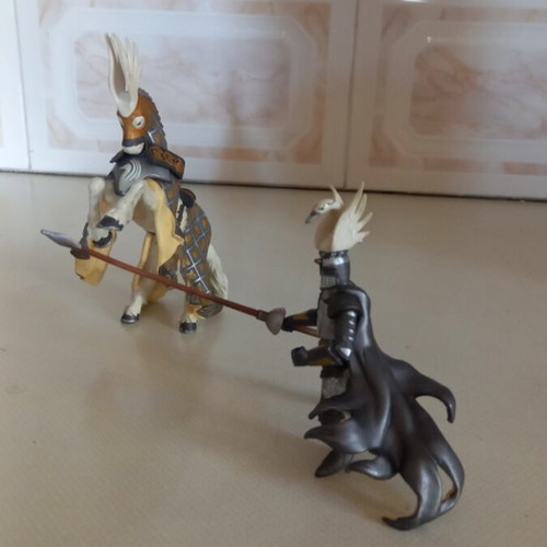 PAPO horse and knight swan figure like new