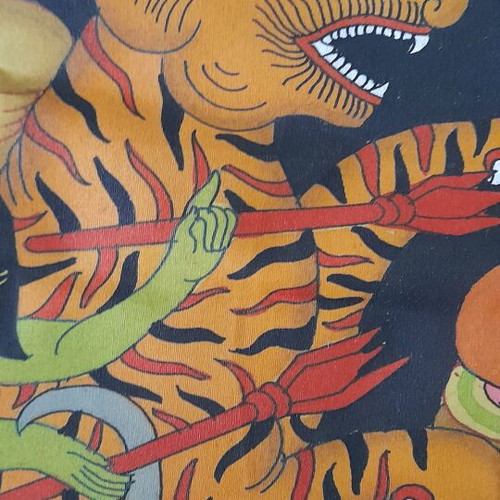 Buddhist deity from Thailand used, on fabric 73×50cm