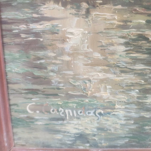 Oil painting C.Karpidas used with signature, 76x64 cm