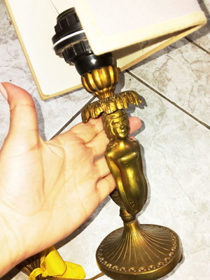 Vintage table lamp mermaid solid brass used