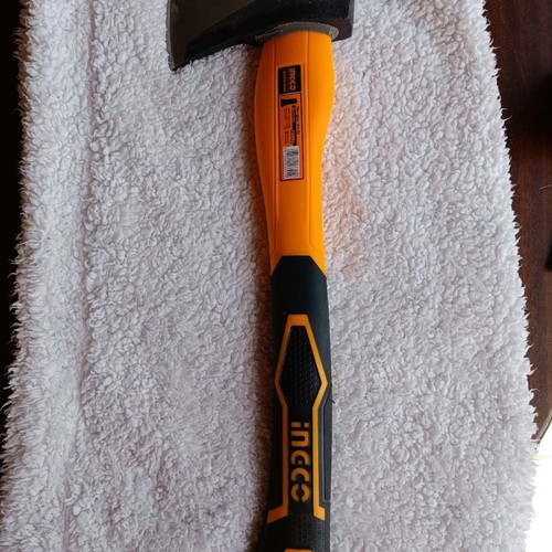Wood axe used with plastic handle