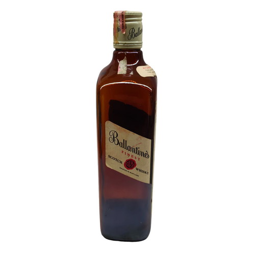 Empty Ballantine's Finest Scotch Whisky bottle 1970s used, vintage