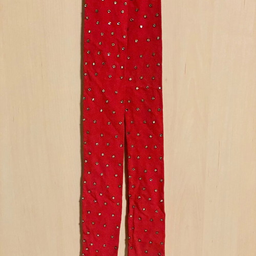 Crepe belt red new with rhinestone embroidery 1.90m adjustable