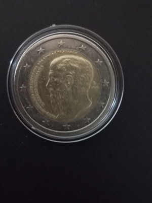 Greek 2 euro used 2400 years since the founding of Plato's academy