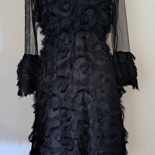 Timiami black cocktail evening dress with tulle transparencies small like new