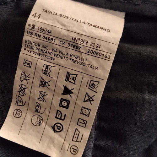 Benetton Chino pants like new, dark blue with micro-pattern, size S