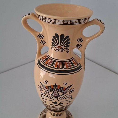 Amphora copy of ancient with Greek mythology used