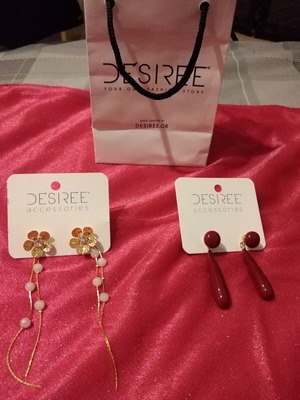 Earrings Désirée two pairs, stainless steel, new