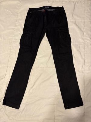 Cargo παντελόνι slim fit αφόρετο, μέγεθος M, μαύρο